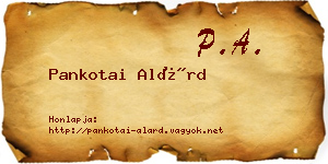 Pankotai Alárd névjegykártya